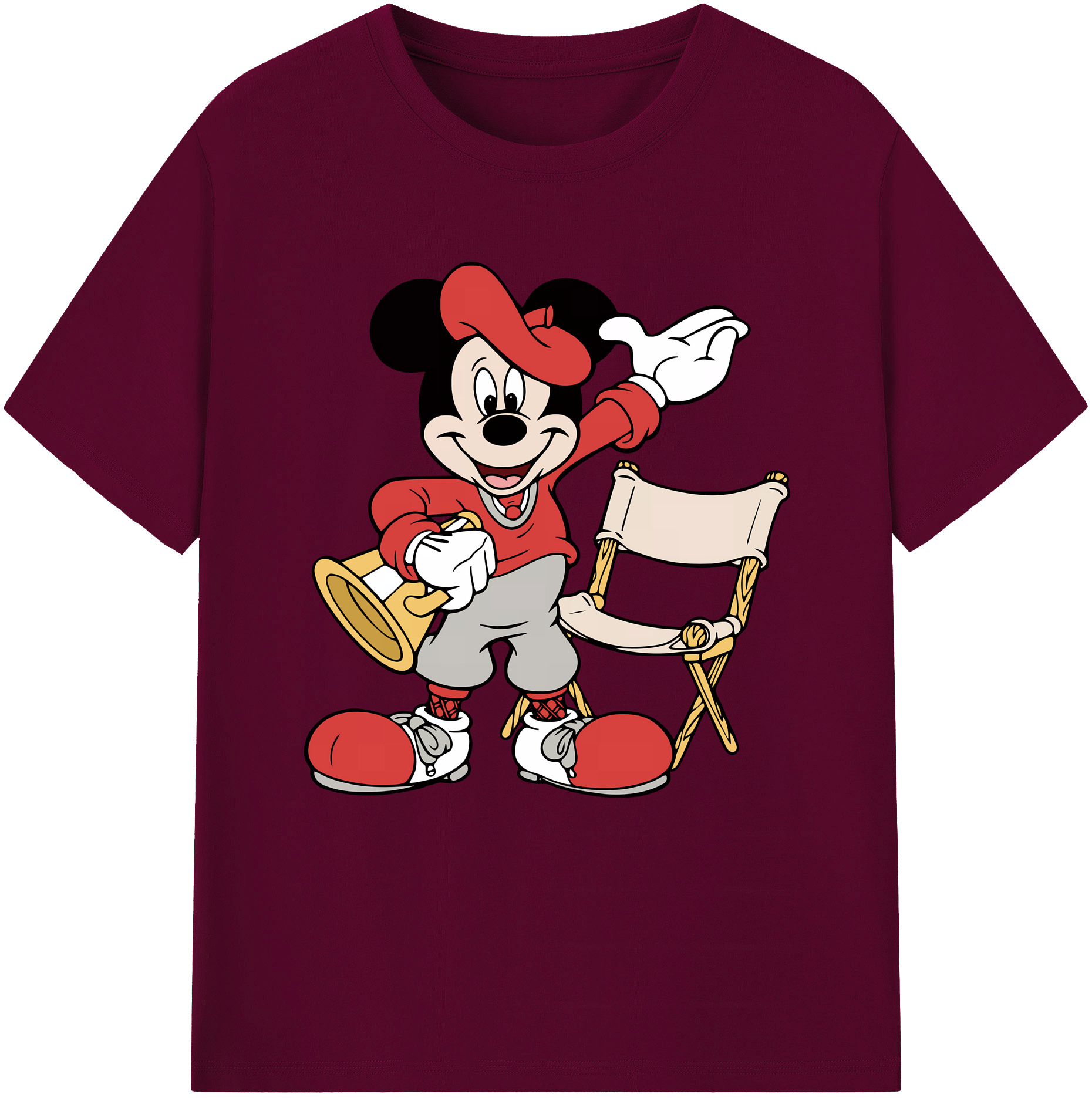 ミッキーマウス Mickey Mouse レディースカジュアルプリントTシャツ（綿100％）